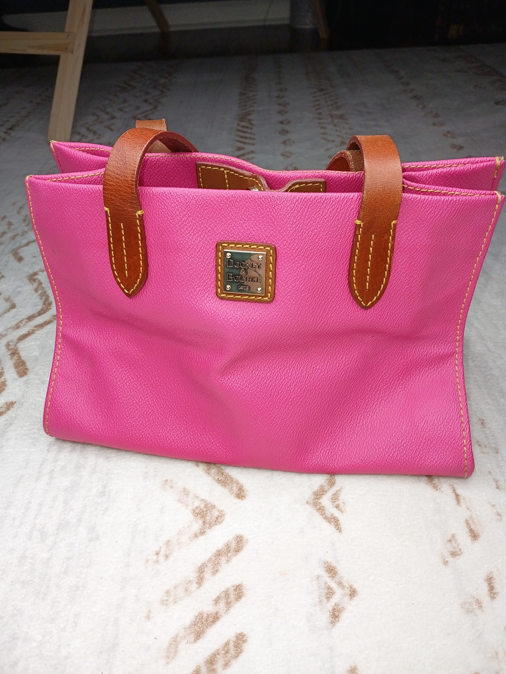 Dooney & Bourke Hot Pink Pebbled Leather Tote Bag